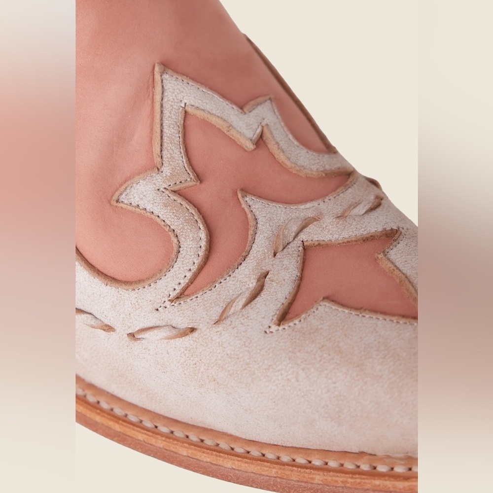 Lane boots chase the wind two tone blush and white booties size 8 - Picture 7 of 17